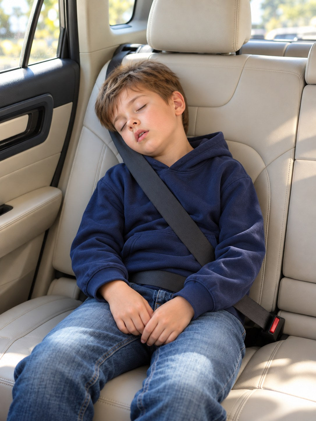 Child's head flopping to the side while asleep in the car